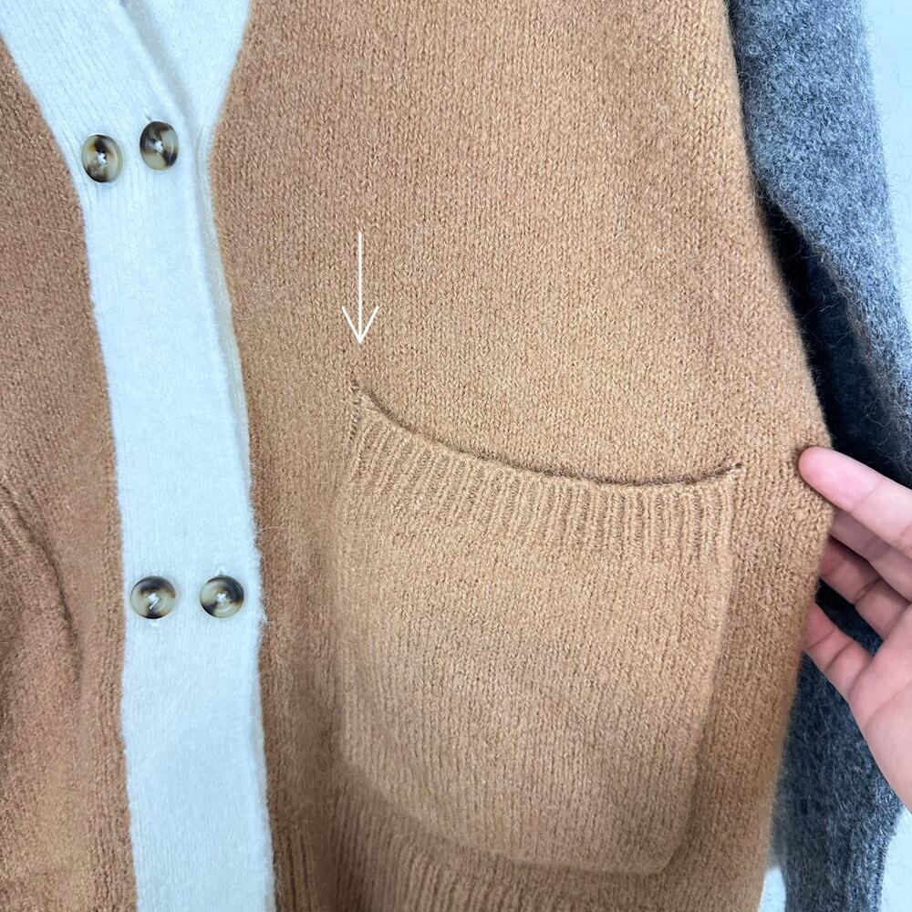 NWT Madewell Allston Double-Button‎ Cardigan Sweater in Colorblock Size XS - Picture 6 of 7